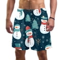 thumbnail image 1 of luoweisi Men's Beach Shorts Quick Dry Swim Trunks with Mesh Lining Christmas Snowman 2XL, 1 of 5