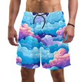 thumbnail image 1 of luoweisi Men's Beach Shorts Quick Dry Swim Trunks with Mesh Lining Clouds 2XL, 1 of 5