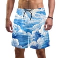 thumbnail image 1 of luoweisi Men's Beach Shorts Quick Dry Swim Trunks with Mesh Lining Clouds 2XL, 1 of 5