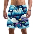 thumbnail image 1 of luoweisi Men's Beach Shorts Quick Dry Swim Trunks with Mesh Lining Clouds L, 1 of 5