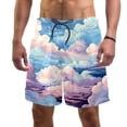 thumbnail image 1 of luoweisi Men's Beach Shorts Quick Dry Swim Trunks with Mesh Lining Clouds XL, 1 of 5
