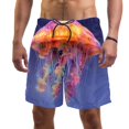 thumbnail image 1 of luoweisi Men's Beach Shorts Quick Dry Swim Trunks with Mesh Lining Colorful Jellyfish L, 1 of 5