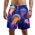 thumbnail image 1 of luoweisi Men's Beach Shorts Quick Dry Swim Trunks with Mesh Lining Colorful Jellyfish M, 1 of 5