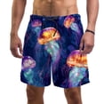 thumbnail image 1 of luoweisi Men's Beach Shorts Quick Dry Swim Trunks with Mesh Lining Colorful Jellyfish S, 1 of 5