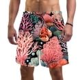 thumbnail image 1 of luoweisi Men's Beach Shorts Quick Dry Swim Trunks with Mesh Lining Coral L, 1 of 5
