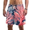 thumbnail image 1 of luoweisi Men's Beach Shorts Quick Dry Swim Trunks with Mesh Lining Coral L, 1 of 5