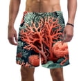 thumbnail image 1 of luoweisi Men's Beach Shorts Quick Dry Swim Trunks with Mesh Lining Coral L, 1 of 5