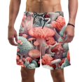 thumbnail image 1 of luoweisi Men's Beach Shorts Quick Dry Swim Trunks with Mesh Lining Coral M, 1 of 5