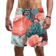 thumbnail image 1 of luoweisi Men's Beach Shorts Quick Dry Swim Trunks with Mesh Lining Coral M, 1 of 5