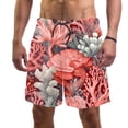 thumbnail image 1 of luoweisi Men's Beach Shorts Quick Dry Swim Trunks with Mesh Lining Coral XL, 1 of 5