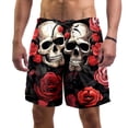 thumbnail image 1 of luoweisi Men's Beach Shorts Quick Dry Swim Trunks with Mesh Lining Couple Skulls 2XL, 1 of 5