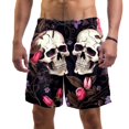 thumbnail image 1 of luoweisi Men's Beach Shorts Quick Dry Swim Trunks with Mesh Lining Couple Skulls L, 1 of 5