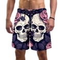 thumbnail image 1 of luoweisi Men's Beach Shorts Quick Dry Swim Trunks with Mesh Lining Couple Skulls L, 1 of 5