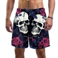 thumbnail image 1 of luoweisi Men's Beach Shorts Quick Dry Swim Trunks with Mesh Lining Couple Skulls S, 1 of 5