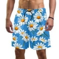 thumbnail image 1 of luoweisi Men's Beach Shorts Quick Dry Swim Trunks with Mesh Lining Daisy 2XL, 1 of 5