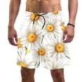 thumbnail image 1 of luoweisi Men's Beach Shorts Quick Dry Swim Trunks with Mesh Lining Daisy S, 1 of 5