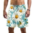 thumbnail image 1 of luoweisi Men's Beach Shorts Quick Dry Swim Trunks with Mesh Lining Daisy S, 1 of 5