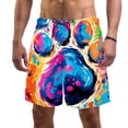 thumbnail image 1 of luoweisi Men's Beach Shorts Quick Dry Swim Trunks with Mesh Lining Dog Paw Prints L, 1 of 5