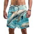 thumbnail image 1 of luoweisi Men's Beach Shorts Quick Dry Swim Trunks with Mesh Lining Dolphin L, 1 of 5