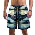 thumbnail image 1 of luoweisi Men's Beach Shorts Quick Dry Swim Trunks with Mesh Lining Dragonfly S, 1 of 5