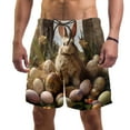 thumbnail image 1 of luoweisi Men's Beach Shorts Quick Dry Swim Trunks with Mesh Lining Easter Rabbit 2XL, 1 of 5