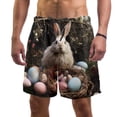 thumbnail image 1 of luoweisi Men's Beach Shorts Quick Dry Swim Trunks with Mesh Lining Easter Rabbit L, 1 of 5