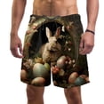 thumbnail image 1 of luoweisi Men's Beach Shorts Quick Dry Swim Trunks with Mesh Lining Easter Rabbit L, 1 of 5