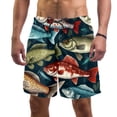 thumbnail image 1 of luoweisi Men's Beach Shorts Quick Dry Swim Trunks with Mesh Lining Fish 2XL, 1 of 5