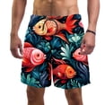 thumbnail image 1 of luoweisi Men's Beach Shorts Quick Dry Swim Trunks with Mesh Lining Fish L, 1 of 5
