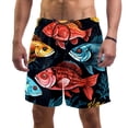 thumbnail image 1 of luoweisi Men's Beach Shorts Quick Dry Swim Trunks with Mesh Lining Fish L, 1 of 5