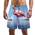 thumbnail image 1 of luoweisi Men's Beach Shorts Quick Dry Swim Trunks with Mesh Lining Flamingo L, 1 of 5