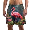 thumbnail image 1 of luoweisi Men's Beach Shorts Quick Dry Swim Trunks with Mesh Lining Flamingo L, 1 of 5