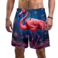 thumbnail image 1 of luoweisi Men's Beach Shorts Quick Dry Swim Trunks with Mesh Lining Flamingo S, 1 of 5