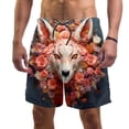 thumbnail image 1 of luoweisi Men's Beach Shorts Quick Dry Swim Trunks with Mesh Lining Flower Fox L, 1 of 5