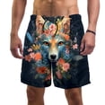 thumbnail image 1 of luoweisi Men's Beach Shorts Quick Dry Swim Trunks with Mesh Lining Flower Fox L, 1 of 5