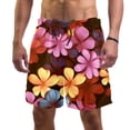 thumbnail image 1 of luoweisi Men's Beach Shorts Quick Dry Swim Trunks with Mesh Lining Flower M, 1 of 5