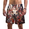 thumbnail image 1 of luoweisi Men's Beach Shorts Quick Dry Swim Trunks with Mesh Lining Flower Rabbit 2XL, 1 of 5