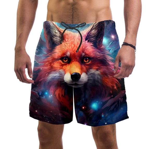 luoweisi Men's Beach Shorts Quick Dry Swim Trunks with Mesh Lining Fox 2XL
