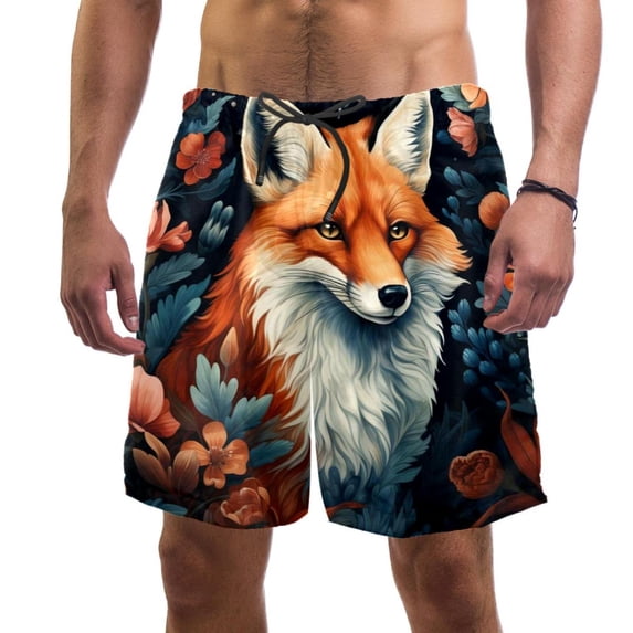 luoweisi Men's Beach Shorts Quick Dry Swim Trunks with Mesh Lining Fox M