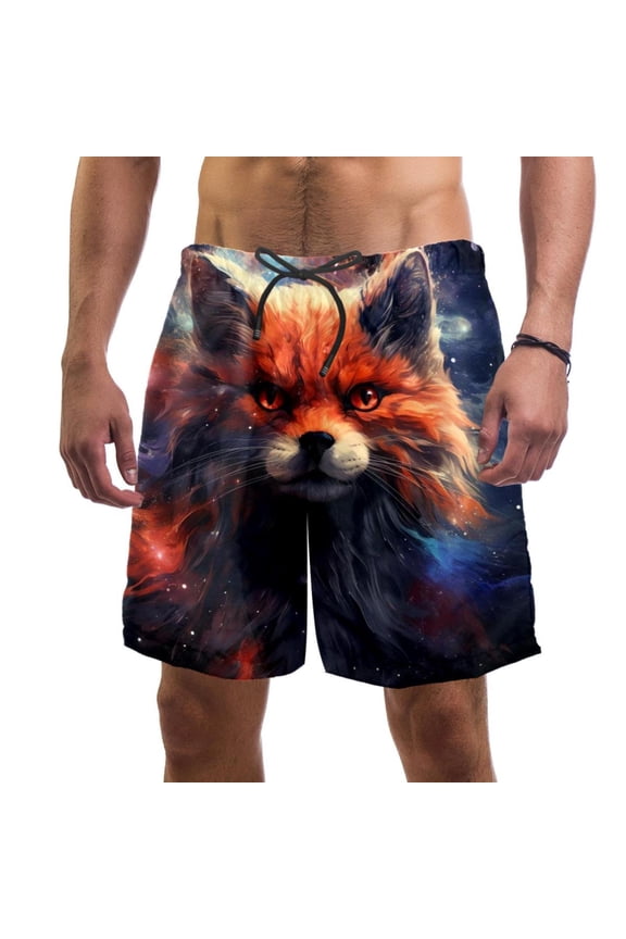 Men's Beach Shorts Quick Dry Swim Trunks with Mesh Lining Fox XL