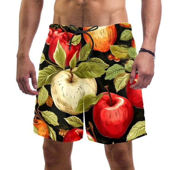 luoweisi Men's Beach Shorts Quick Dry Swim Trunks with Mesh Lining Fruit 2XL