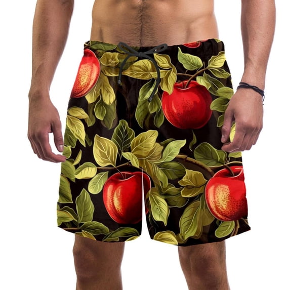 luoweisi Men's Beach Shorts Quick Dry Swim Trunks with Mesh Lining Fruit 2XL