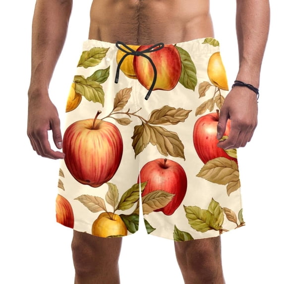 luoweisi Men's Beach Shorts Quick Dry Swim Trunks with Mesh Lining Fruit L