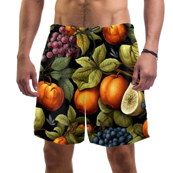 luoweisi Men's Beach Shorts Quick Dry Swim Trunks with Mesh Lining Fruit S