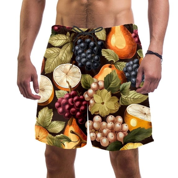 luoweisi Men's Beach Shorts Quick Dry Swim Trunks with Mesh Lining Fruit XL
