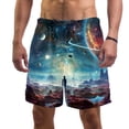 thumbnail image 1 of luoweisi Men's Beach Shorts Quick Dry Swim Trunks with Mesh Lining Galaxy 2XL, 1 of 5