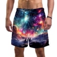 thumbnail image 1 of luoweisi Men's Beach Shorts Quick Dry Swim Trunks with Mesh Lining Galaxy 2XL, 1 of 5