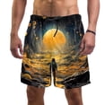 thumbnail image 1 of luoweisi Men's Beach Shorts Quick Dry Swim Trunks with Mesh Lining Galaxy 2XL, 1 of 5