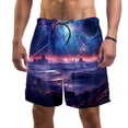 thumbnail image 1 of luoweisi Men's Beach Shorts Quick Dry Swim Trunks with Mesh Lining Galaxy 2XL, 1 of 5