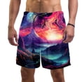 thumbnail image 1 of luoweisi Men's Beach Shorts Quick Dry Swim Trunks with Mesh Lining Galaxy L, 1 of 5